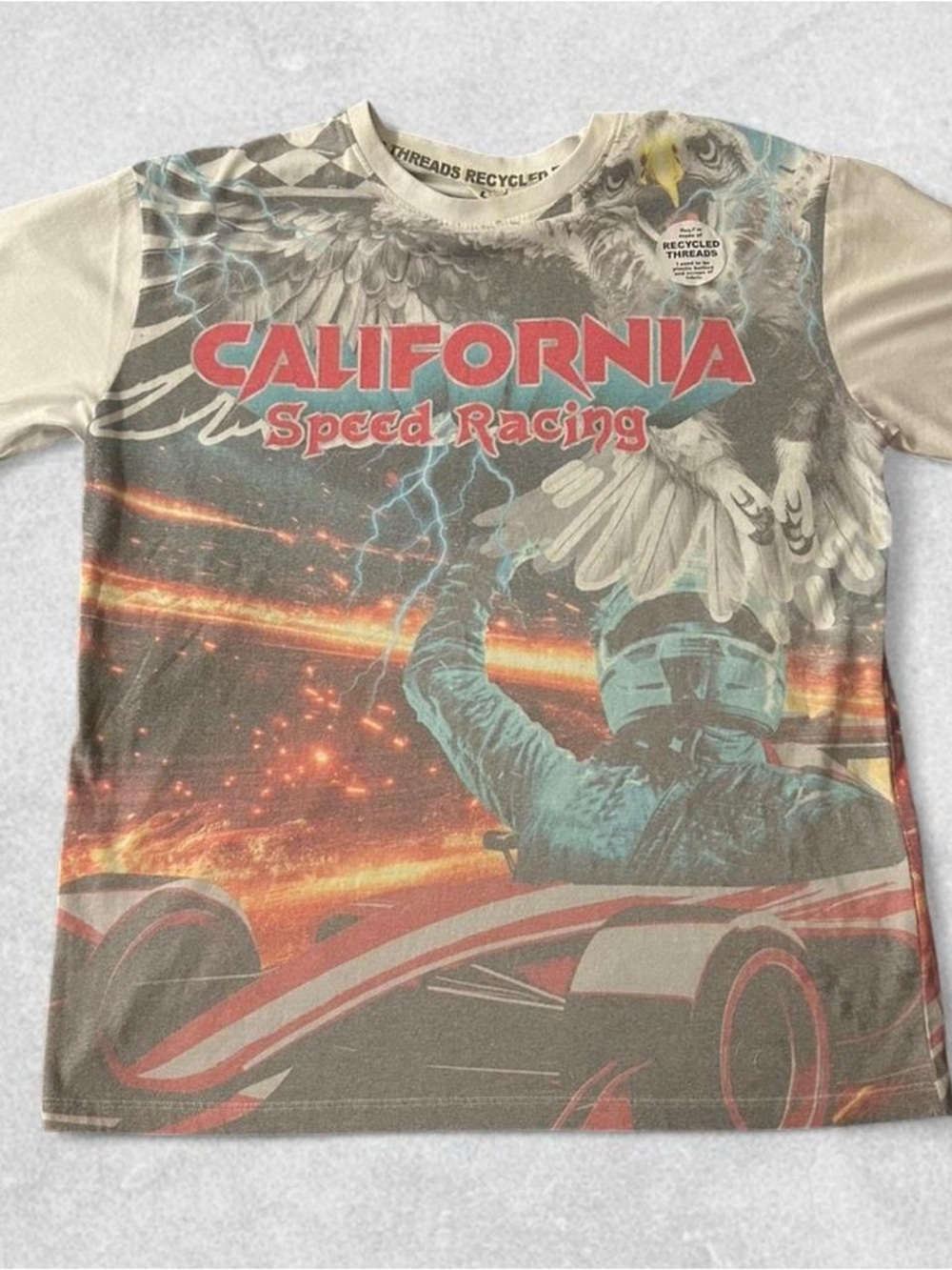 California Speed Racing Graphic Tee - Cream